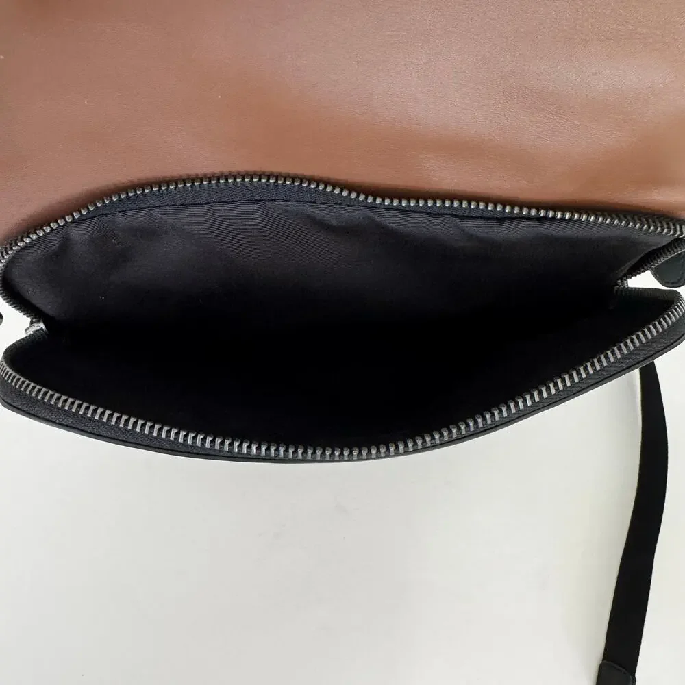 Coach Graham Leather Backpack With Laptop Compartment Saddle/Gunmetal C2934